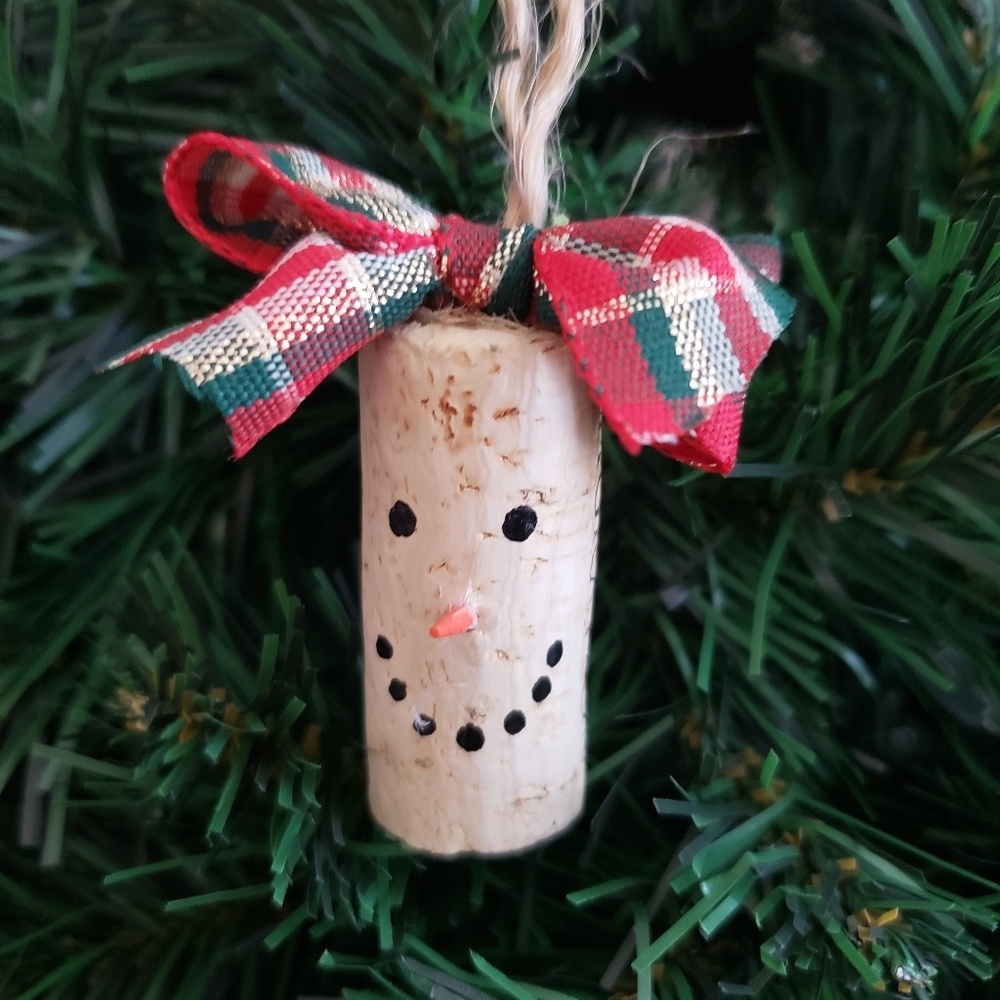 Holiday Snowmen Cork Ornaments (Set of 3)